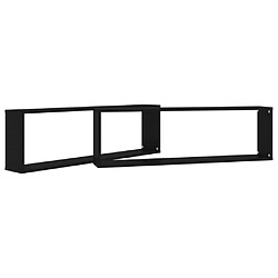 Acheter vidaXL Étagères cube murales 2 pcs noir 100x15x30 cm bois d'ingénierie