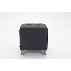 Decoshop26 Tabouret bas repose-pieds pouf capitonné en tissu gris foncé pieds en bois 45x46 cm 10_0000060