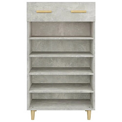 vidaXL Armoire à chaussures Gris béton 60x35x105 cm Bois d'ingénierie pas cher