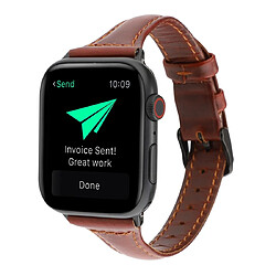 Avis Wewoo Pour Apple Watch séries 5 et 4 40 mm / 3 et 2 et 1 38 mm Crazy Horse Texture Bracelet en cuir véritable Rouge marron