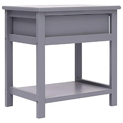 Avis vidaXL Table de chevet Gris 40x29x42 cm Bois de Paulownia