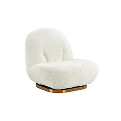 Avis Vente-Unique Fauteuil pivotant en tissu bouclette blanc LODOSA