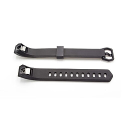 vhbw bracelet TPE L 10.5cm + 11.5cm compatible avec Fitbit Alta HR montre connectée - noir