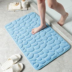 LUUCOZK Tapis de bain antidérapants absorbants à séchage rapide pour salle de bain - Bleu clair-50x80cm 