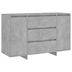 Maison Chic Buffet commode,console avec 3 tiroirs pour rangement Gris béton 120x41x75 cm Aggloméré -MN67307