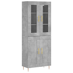 Maison Chic Buffet,Meuble de Rangement,commode pour salon,Cuisine Gris béton 69,5x34x180 cm Bois d'ingénierie -MN60124