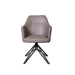 Avis Inside 75 Lot de 2 chaise design CROSSWAY GREY pivotant à 180° assise simili cuir taupe