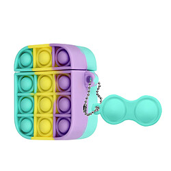 Avizar Coque Airpods Silicone Multicolore Bubble Pop Conception 2 Parties