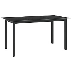 vidaXL Table de jardin Noir 150x90x74 cm Aluminium et verre