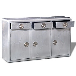 Avis vidaXL Buffet avec 3 tiroirs Style vintage Aluminium