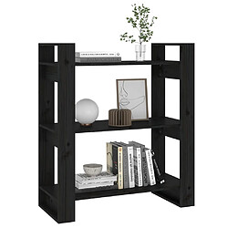 Avis vidaXL Bibliothèque/Séparateur de pièce Noir 80x35x91 cm Pin solide