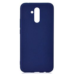 Coque en TPU mat de couleur unie bleu foncé pour votre Huawei Mate 20 Lite