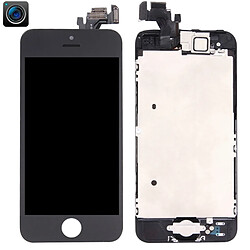 Wewoo Pour iPhone 5 caméra frontale noir + LCD + cadre + pavé tactile Assembleur de numériseur pièce détachée 4 en 1 