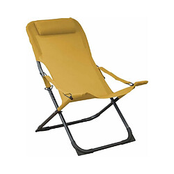 Proloisirs Chaise relax en acier et toile Easy moutarde.