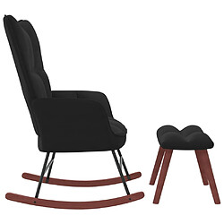 Avis Maison Chic Chaise à bascule avec repose-pied | Fauteuil Relax Noir Velours -GKD65128