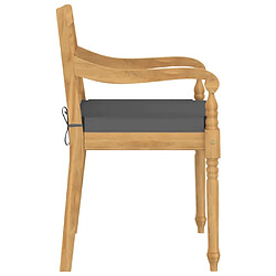 Maison Chic Lot de 8 Chaises Batavia et coussins | chaises Relax d'extérieur Bois de teck solide -GKD40625 pas cher