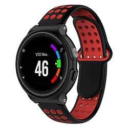 Wewoo Bracelet pour montre connectée Dragonne sport en silicone bicolore Garmin Forerunner 220 / Approach S5 / S20 noir rouge 