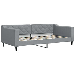 Maison Chic Lit de repos | Lit d'appoint | Lit de jour pour salon gris clair 90x190 cm tissu -GKD99104