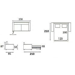 Acheter Inside 75 Canapé convertible express ECLIPSE matelas 18cm tweed taupe