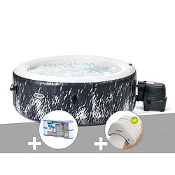 Kit spa gonflable Intex PureSpa Galaxie rond Bulles avec LED 4 places + 6 filtres + Kit d'entretien