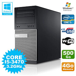 PC Tour Dell Optiplex 790 Intel I5-3470 3.2Ghz 4Go 500Go DVD WIFI Win 7 · Occasion 