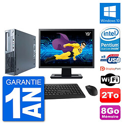 PC Lenovo M91p SFF Ecran 19" Intel G630 RAM 8Go Disque 2To Windows 10 Wifi - Occasion