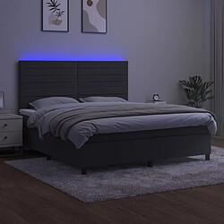 Avis vidaXL Sommier à lattes de lit avec matelas LED Gris foncé 180x200 cm