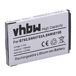 vhbw Li-Ion Batterie 1100mAh (3.7V) pour téléphone portable Smartphone Motorola VA76R, XPR7550, XT300 comme BT60, HKNN4014 