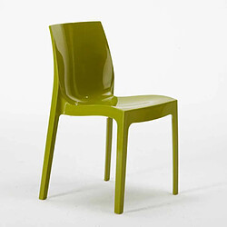 Avis Chaise Salle à Manger bar Ice Grand Soleil en polypropylène empilable, Couleur: Vert