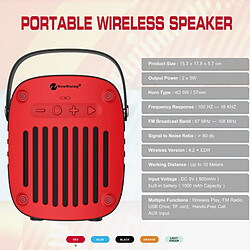 Acheter Wewoo Enceinte Bluetooth Haut-parleur portatif d'extérieur avec fonction d'appel mains libres, carte TF de soutien, USB, FM et AUX (Orange)