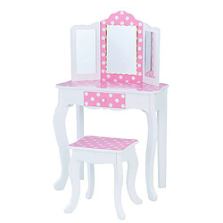 Coiffeuse enfant bois table maquillage miroir tabouret lumière LED Fantasy Fields Teamson TD-11670FL