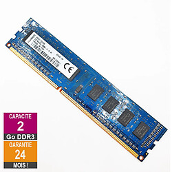 Barrette Mémoire 2Go RAM DDR3 Kingston HP655409-150-HYCG DIMM PC3-12800U 1Rx8 · Reconditionné PC3-12800 - 1600MHz