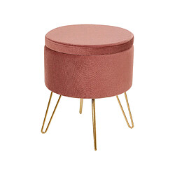 Beliani Pouf coffre en velours rose SILAS