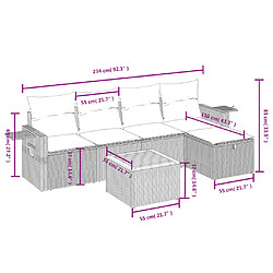 Avis vidaXL Salon de jardin avec coussins 6pcs mélange beige résine tressée