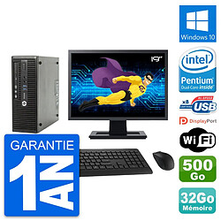 PC HP 400 G3 SFF Ecran 19" Intel G4400 RAM 32Go Disque 500Go Windows 10 Wifi - Occasion