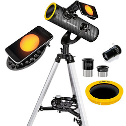 Télescope Bresser N 76/350 Solarix AZ + Monture azimutale + 2 oculaires + adaptateur smartphone + Logiciel + Filtre solaire