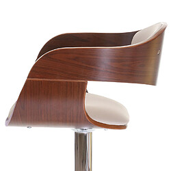 Acheter Mendler Tabouret de bar HWC-A47, chaise de comptoir, design rétro, bois courbé ~ aspect noix, crème