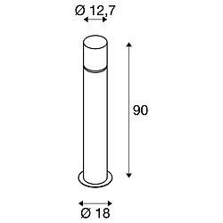 Borne extérieure SLV ROX ACRYL inox, E27, 20W pour jardin - Hauteur 90 cm pas cher