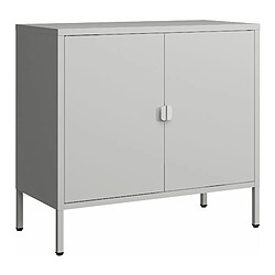 Helloshop26 Armoire de bureau casier de bureau meuble de rangement pour salon bureau chambre atelier acier 75 x 80 x 40 cm gris clair 03_0006320 