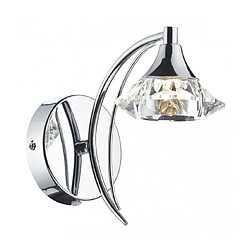 Luminaire Center Applique murale Luther chrome poli et cristal 1 ampoule