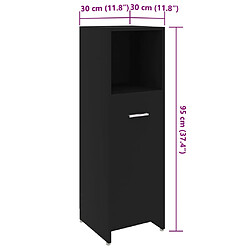 vidaXL Armoire de salle de bain Noir 30x30x95 cm Bois d'ingénierie pas cher