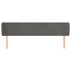 Avis Maison Chic Tête de lit scandinave avec oreilles,meuble de chambre Gris foncé 163x23x78/88 cm Velours -MN98642