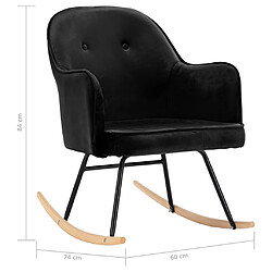 vidaXL Chaise à bascule Noir Velours pas cher