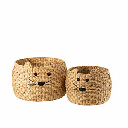 Lot de 2 paniers de rangement Jacinthe d'eau naturel Chat - Jolipa