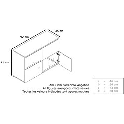 Avis Mpc Meuble Blanc Mat Et Façades Crème Laquées H 72 X L 92 X P 35