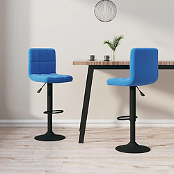 vidaXL Tabourets de bar lot de 2 bleu velours 