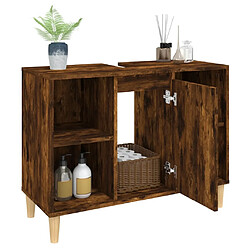 Acheter vidaXL Meuble d'évier chêne fumé 80x33x60 cm bois d'ingénierie