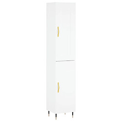 Maison Chic Buffet,Meuble de Rangement,commode pour salon,Cuisine Blanc 34,5x34x180 cm Bois d'ingénierie -MN93001