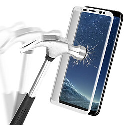 Alpexe Protecteur d'écran 3D en verre trempé courbé 9 H en verre feuilleté pour Samsung Galaxy S8 Blanc