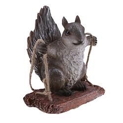 Avis résine simulation swing animal figurine jardin ornement décor gris écureuil